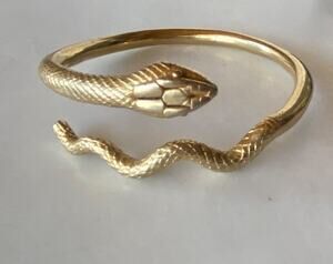 Vintage 1992 MMA 24K Gold Plated Snake Bracelet - Serpent - Metropolitan Museum